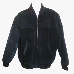 Vntg Jacket Men's Oscar Piel Perfect Leather Suede Jacket Small Black Zip Lined